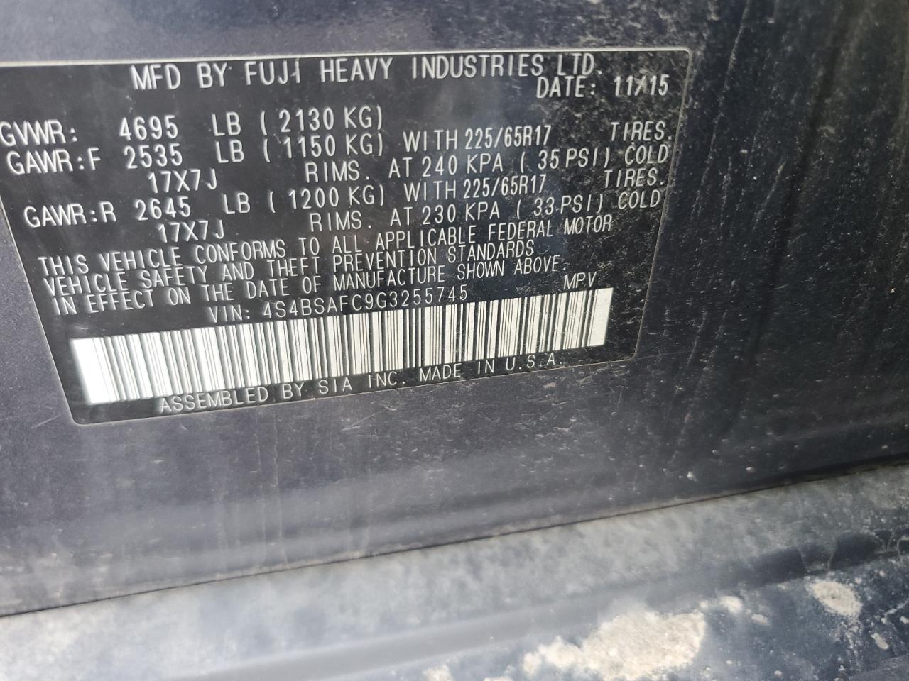 SUBARU OUTBACK 2.5I PREMIUM