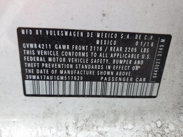 2016 VOLKSWAGEN GOLF SPORT 3VWA17AU1GM517629