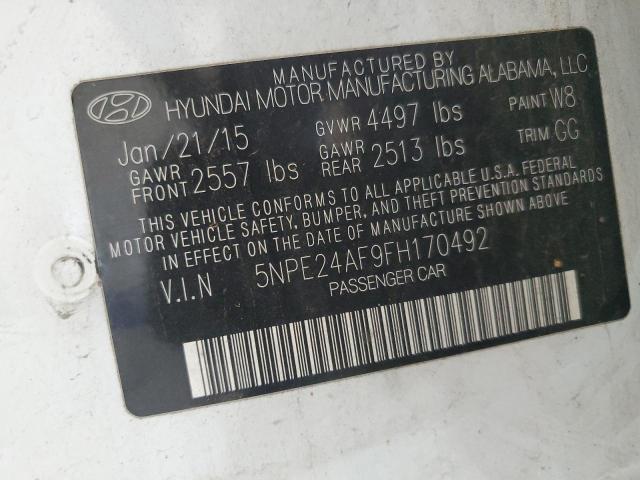 2015 HYUNDAI SONATA SE 5NPE24AF9FH170492