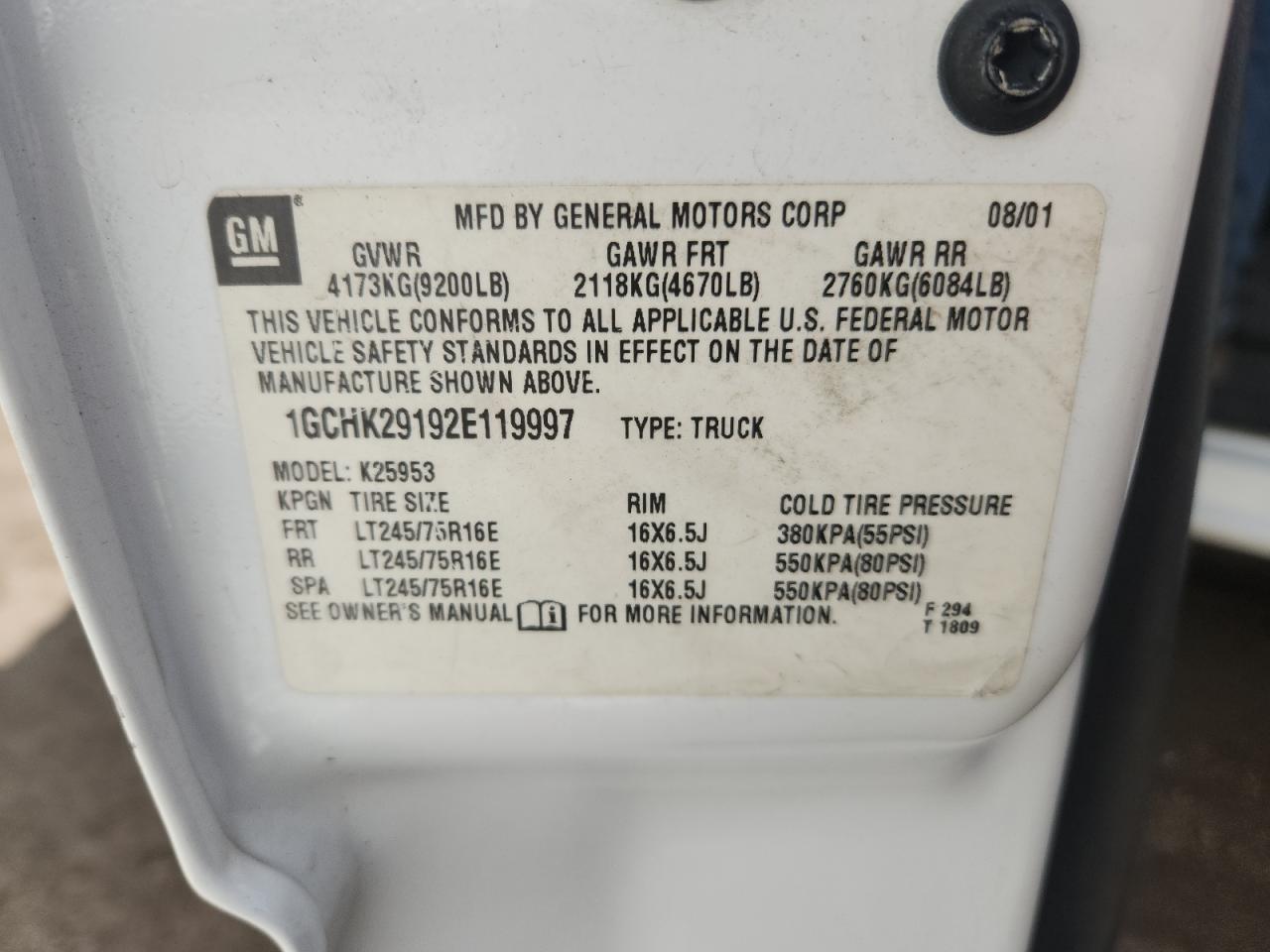 Lot #3264658914 2002 CHEV SILVERADO 2500 HD EX