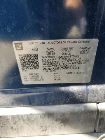 2019 CHEVROLET EQUINOX LT 2GNAXUEV5K6118851