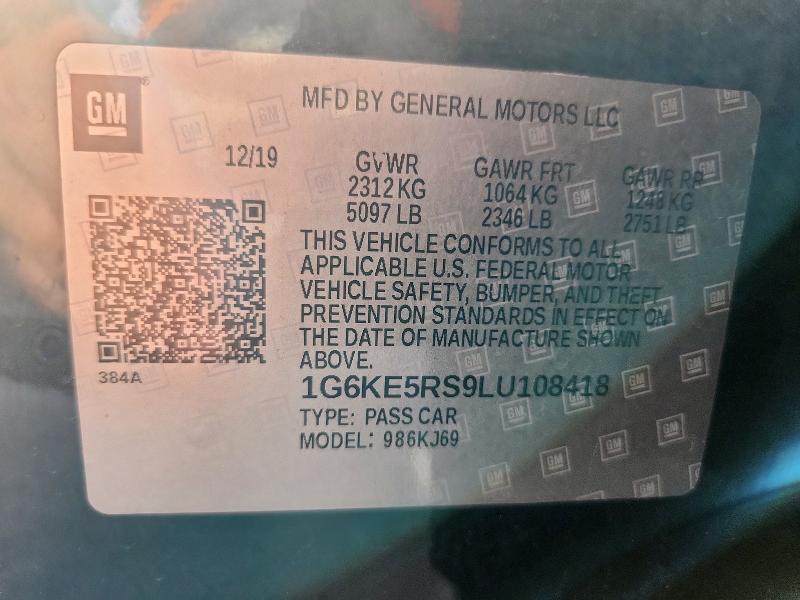 2020 CADILLAC CT6 LUXURY 1G6KE5RS9LU108418