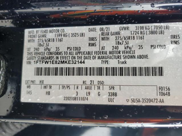 2021 FORD F150 SUPER - 1FTFW1E82MKE32144