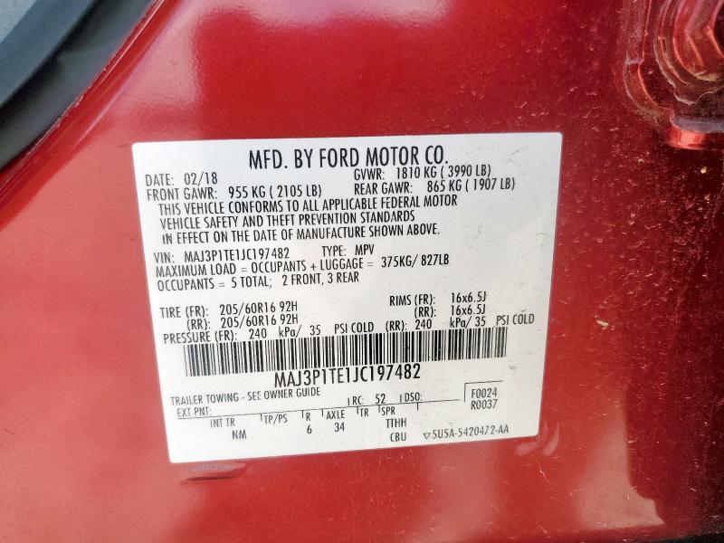 2018 FORD ECOSPORT S MAJ3P1TE1JC197482