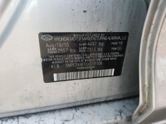 2016 HYUNDAI SONATA SE 5NPE24AF0GH291106