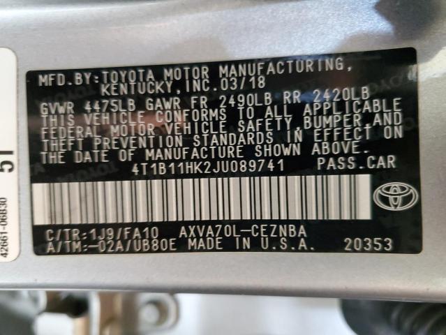 2018 TOYOTA CAMRY L 4T1B11HK2JU089741