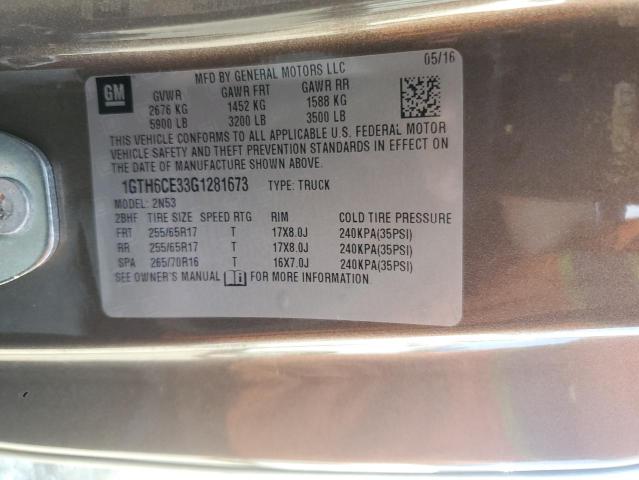 2016 GMC CANYON SLE - 1GTH6CE33G1281673