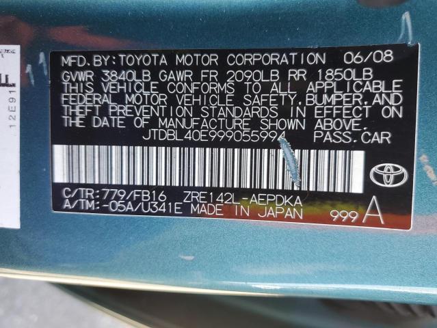 2009 TOYOTA COROLLA BA #3271641335