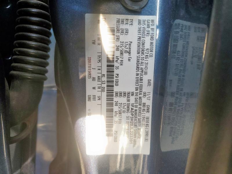 2018 FORD FOCUS SEL - 1FADP3H20JL223391