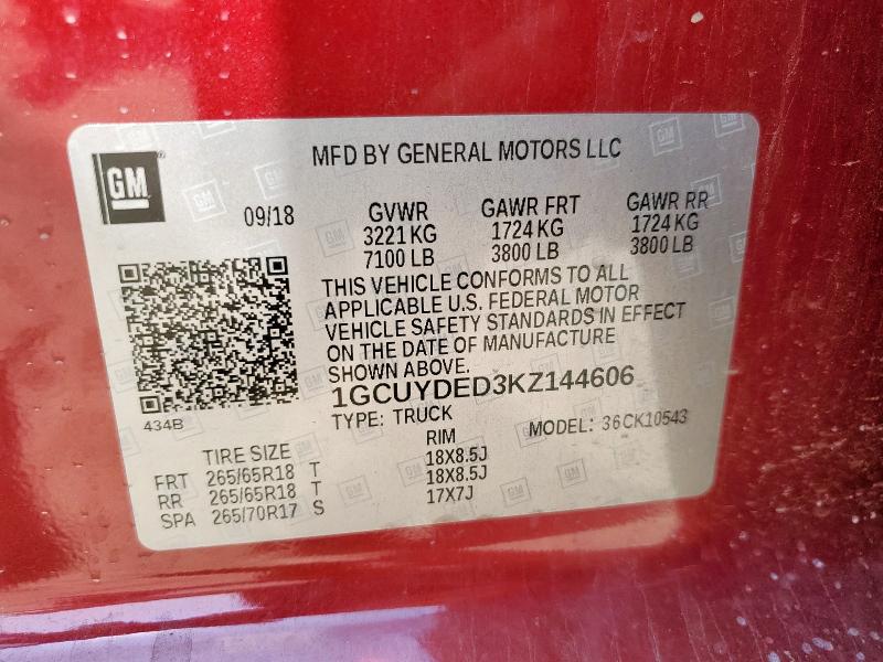 2019 CHEVROLET SILVERADO #3309771882