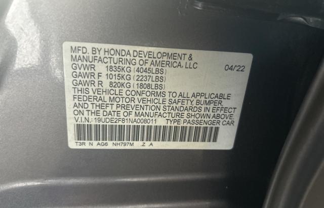 2022 ACURA ILX PREMIU 19UDE2F81NA008011