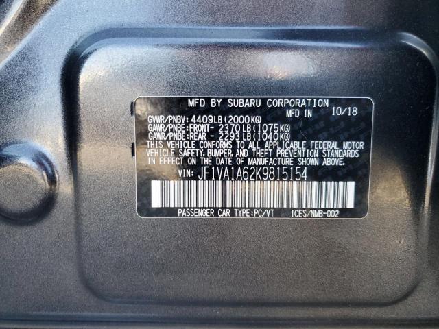 2019 SUBARU WRX JF1VA1A62K9815154
