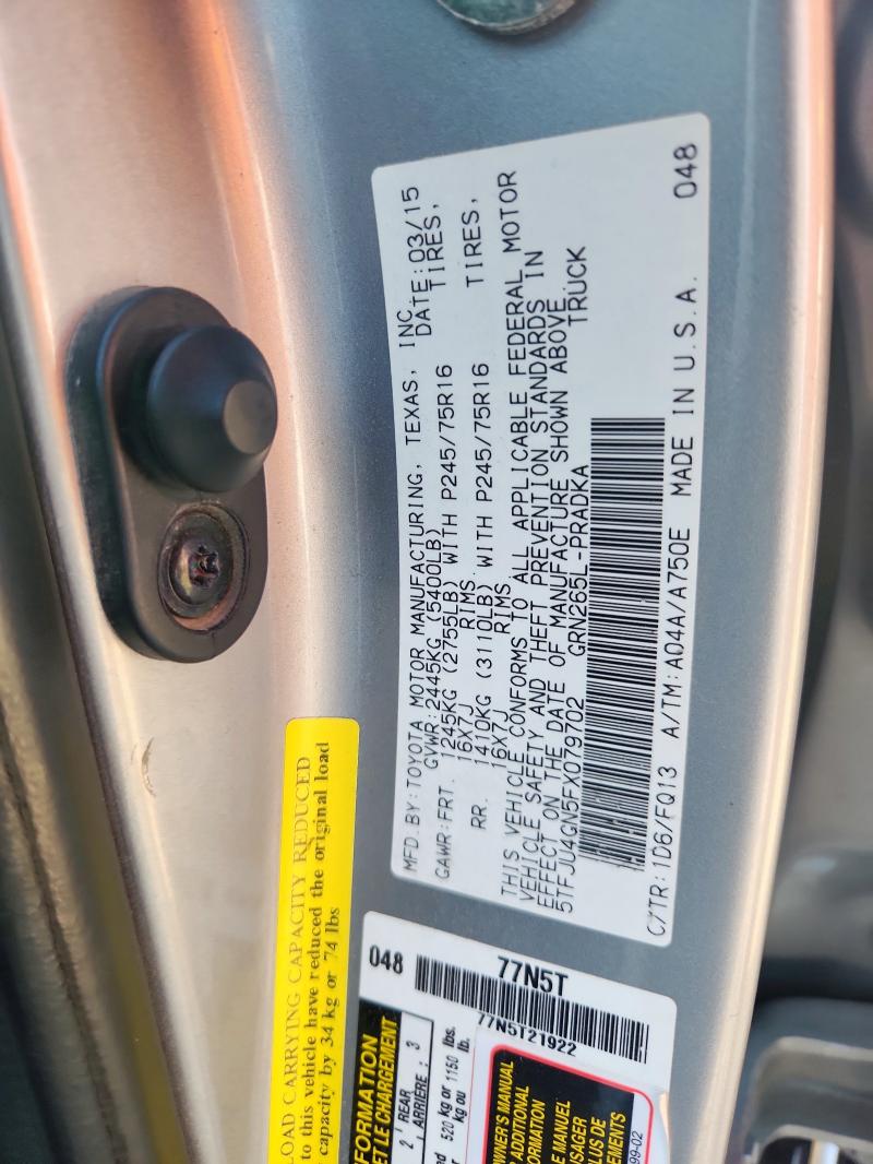 2015 TOYOTA TACOMA DOUBLE CAB PRERUNNER 5TFJU4GN5FX079702