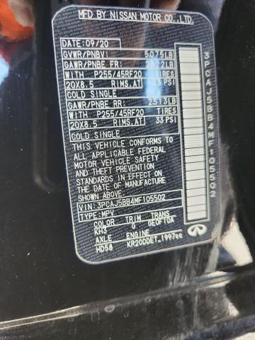 2021 INFINITI QX50 LUXE 3PCAJ5BB4MF105502