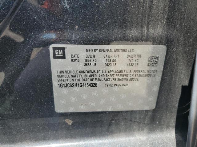 2016 CHEVROLET SONIC LT 1G1JC6SH1G4154326