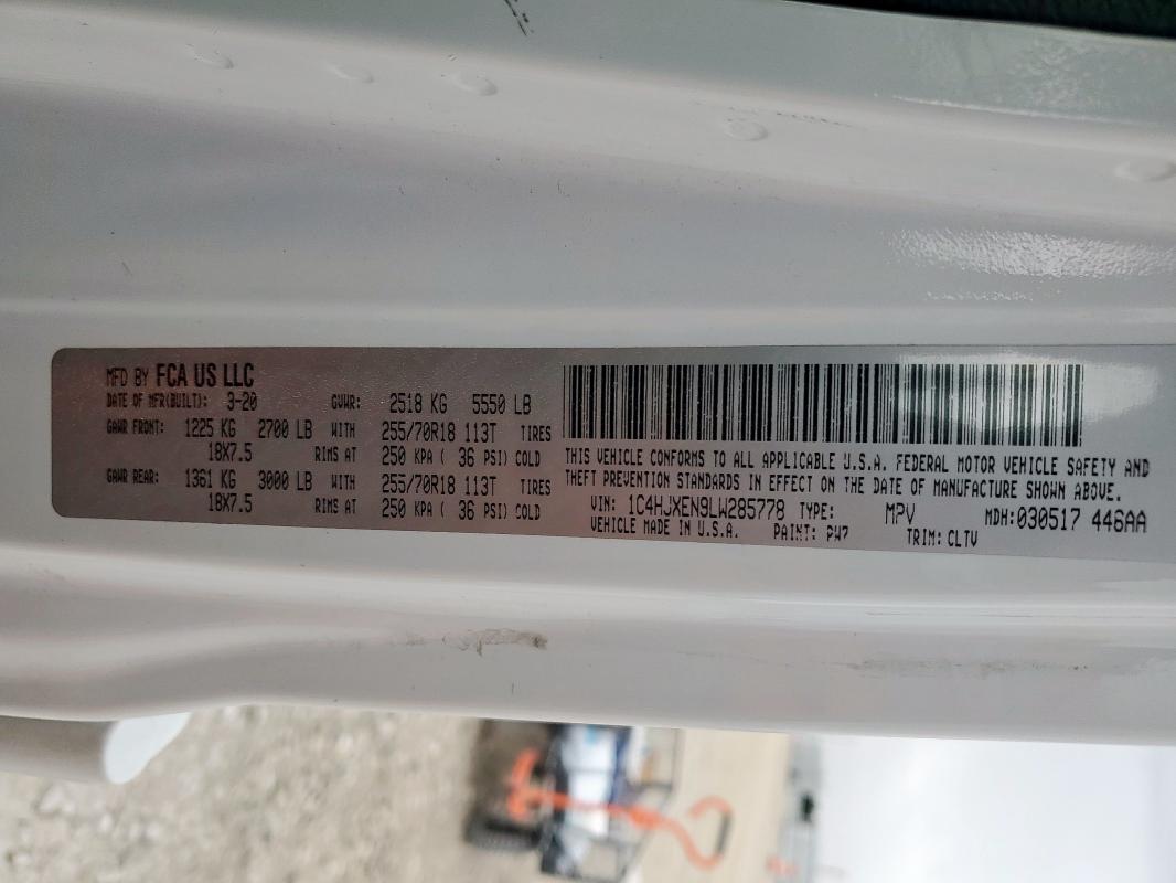 2020 JEEP WRANGLER U 1C4HJXEN9LW285778