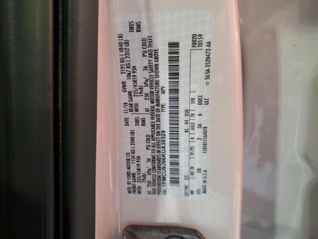2019 FORD ESCAPE TIT 1FMCU9J96KUA39329