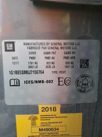 2018 CHEVROLET CRUZE LT 1G1BE5SM8J7156764