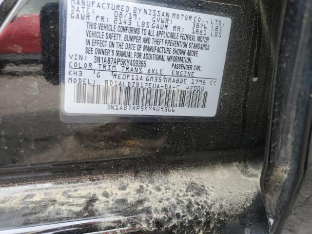 2019 NISSAN SENTRA S 3N1AB7AP5KY409366