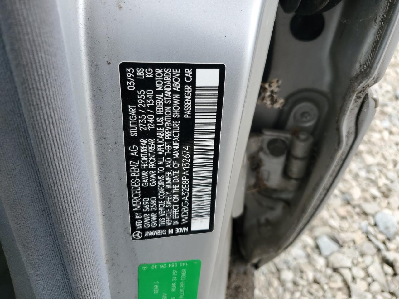 Lot #3301875466 1993 MERCEDES-BENZ 300 SE