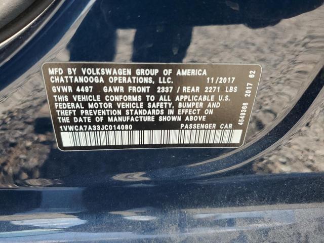 2018 VOLKSWAGEN PASSAT SEL 1VWCA7A33JC014080