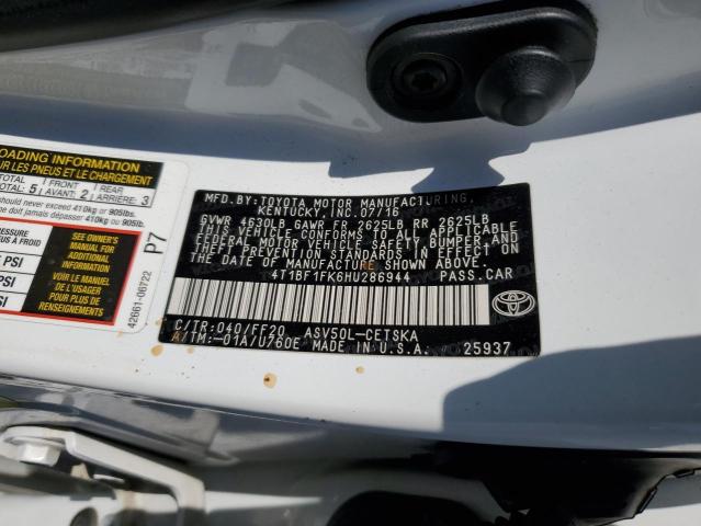 2017 TOYOTA CAMRY LE - 4T1BF1FK6HU286944