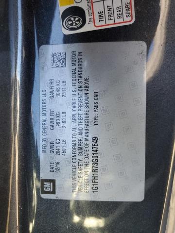 2016 CHEVROLET CAMARO SS 1G1FH1R73G0147649