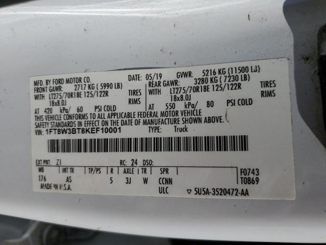 2019 FORD F350 SUPER - 1FT8W3BT8KEF10001