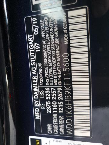 2019 MERCEDES-BENZ E 450 WDD1K6HB9KF115600