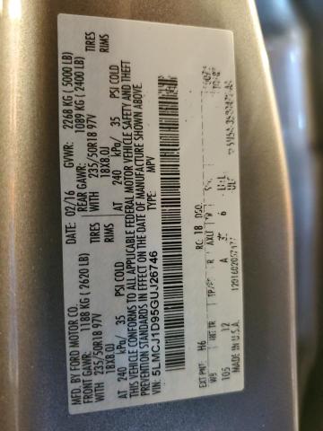 2016 LINCOLN MKC PREMIE 5LMCJ1D95GUJ26746