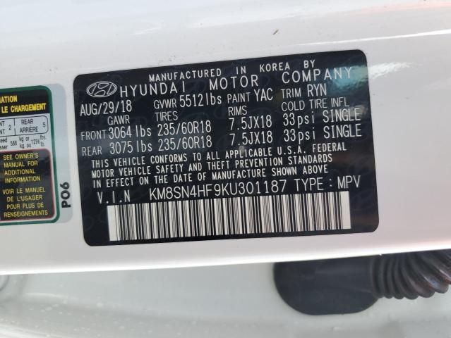 2019 HYUNDAI SANTA FE X KM8SN4HF9KU301187