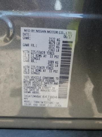 2017 NISSAN ROGUE SV 5N1AT2MV6HC847804