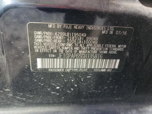 2016 SUBARU IMPREZA SP JF1GPAP65GH335816