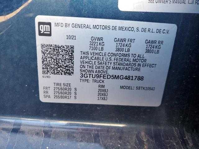 2021 GMC SIERRA K15 3GTU9FED5MG481788