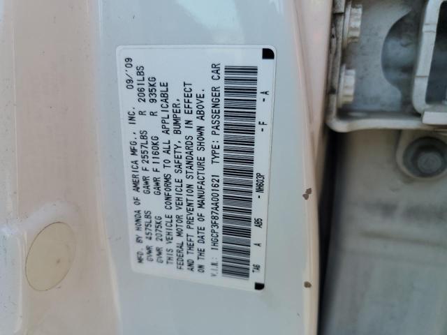 2010 HONDA ACCORD EXL - 1HGCP3F87AA001621