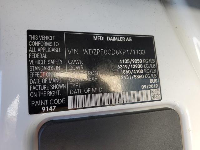 2019 MERCEDES-BENZ SPRINTER 2 WDZPF0CD8KP171133