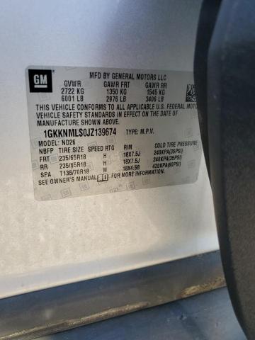 2018 GMC ACADIA SLT 1GKKNMLS0JZ139674