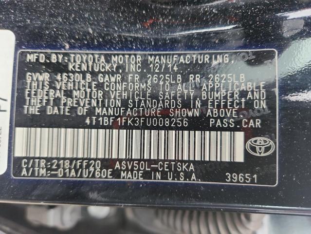 2015 TOYOTA CAMRY LE 4T1BF1FK3FU008256