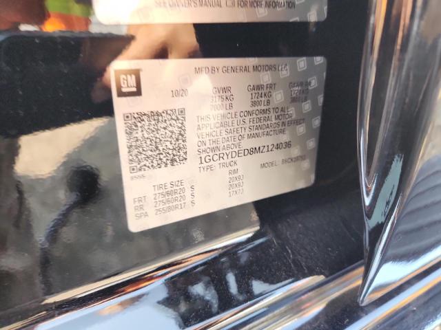 2021 CHEVROLET 1500 1GCRYDED8MZ124036