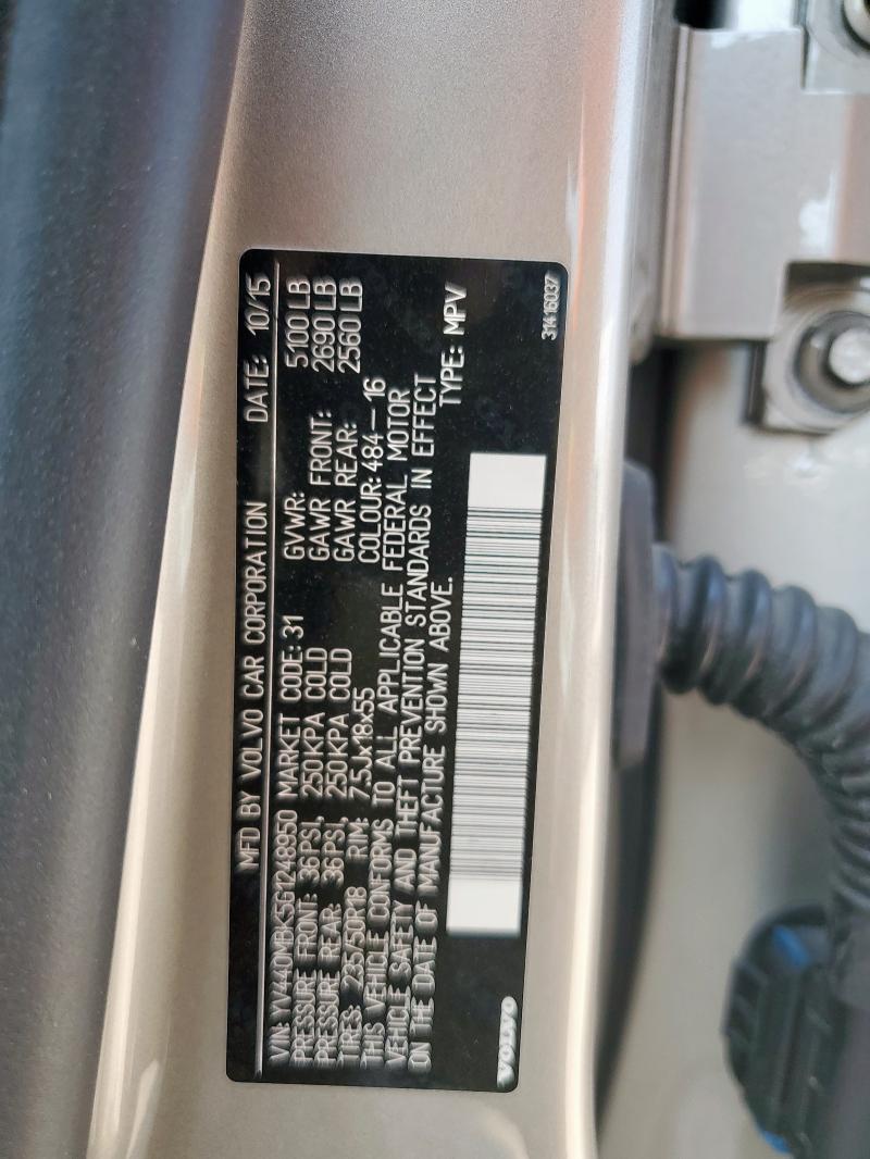 2016 VOLVO XC70 T5 PR YV440MBK5G1248950