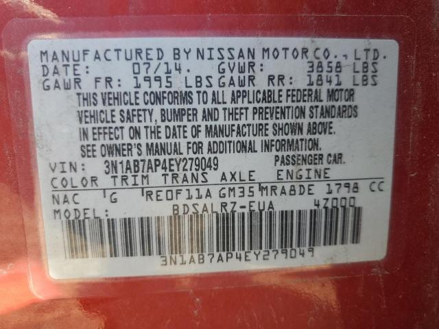 2014 NISSAN SENTRA S - 3N1AB7AP4EY279049