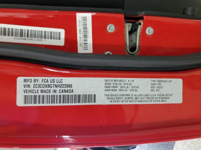 2022 DODGE CHARGER SX 2C3CDXBG7NH223986