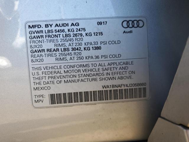 2018 AUDI Q5 PREMIUM WA1BNAFY4J2058660