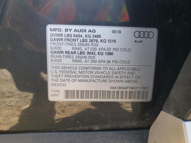 2019 AUDI Q5 PREMIUM WA1BNAFY9K2117607