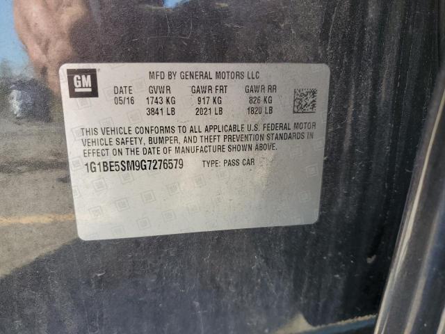 2016 CHEVROLET CRUZE LT 1G1BE5SM9G7276579