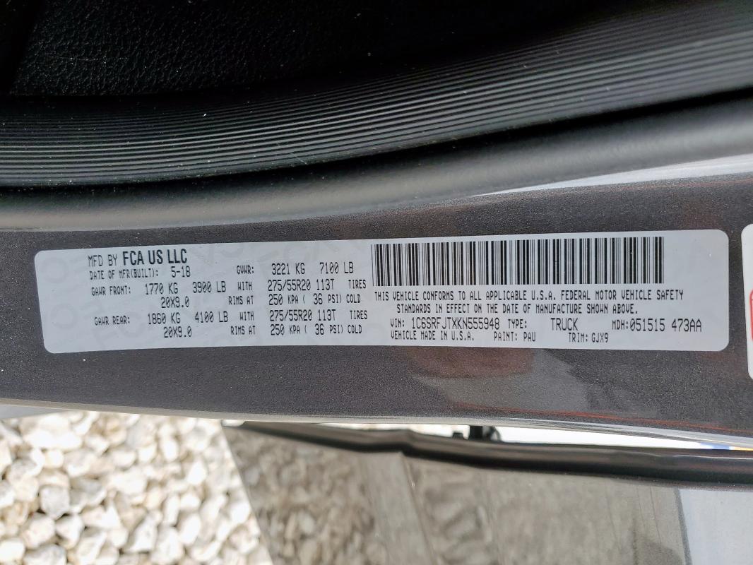 2019 RAM 1500 LARAM - 1C6SRFJTXKN555948