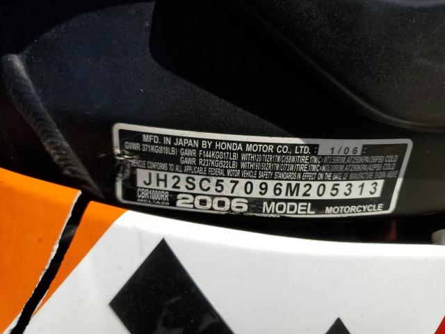 2006 HONDA CBR1000 RR JH2SC57096M205313