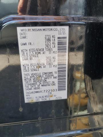 2015 NISSAN PATHFINDER S 5N1AR2MMXFC722503