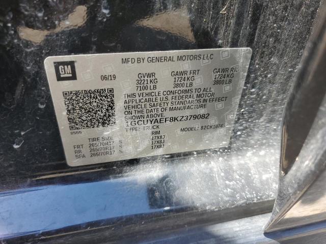 2019 CHEVROLET SILVERADO - 1GCUYAEF8KZ379082