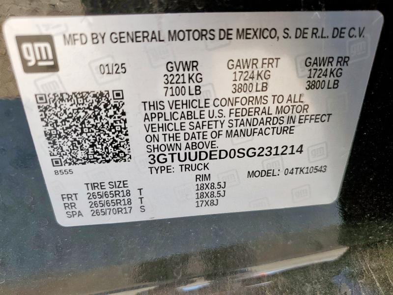 2025 GMC SIERRA K15 3GTUUDED0SG231214